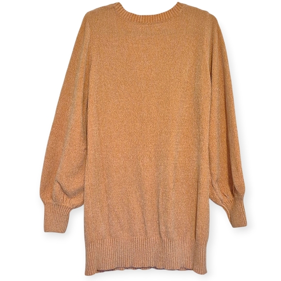 Impressions Peach Chenille Sweater Dress Sz L - Picture 3 of 7